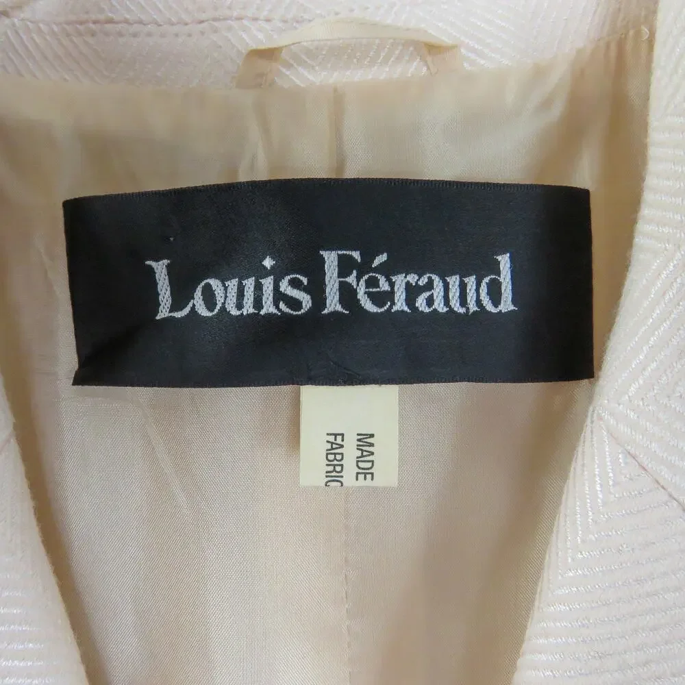 1980s Louis Feraud Light Pink Vintage Skirt Suit Blazer and Skirt Size 12